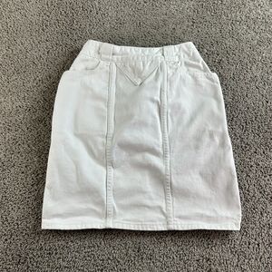 VINTAGE 80s Guess George Marciano Denim Skirt Womens 28 White Pencil USA Made